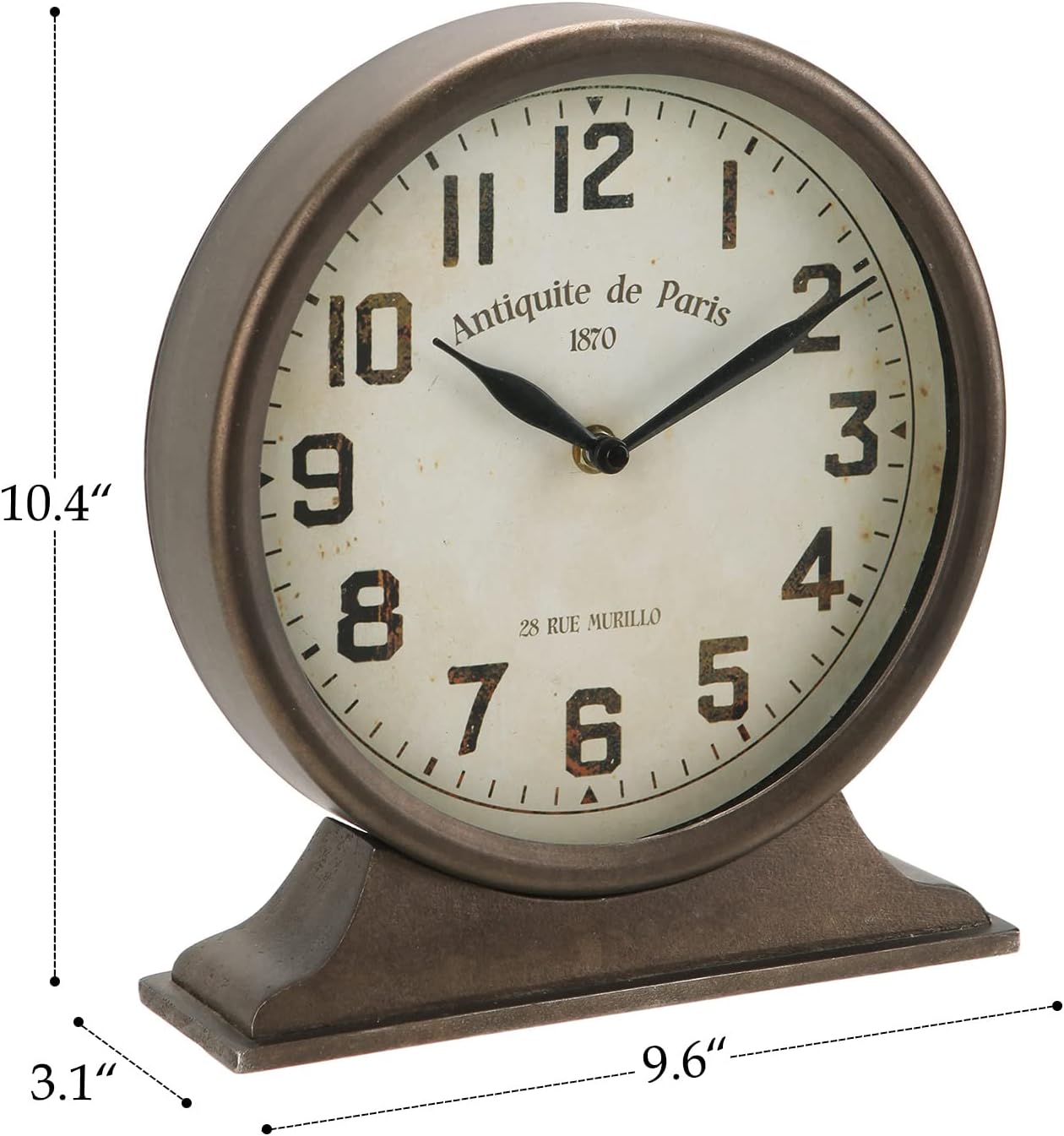 NIKKY HOME Antique Mantel Clock, Battery Operated Decorative Desk Table Clock for Home, Office, Living Room, Bed Room, Brown