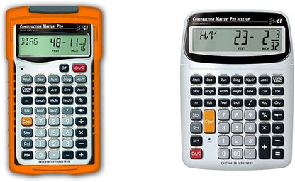Calculated Industries 4065 Construction Master ProCalculator & 44080 Construction Master Pro-Desktop Advanced Construction Math Feet-Inch-Fraction Calculator with Trig Tool