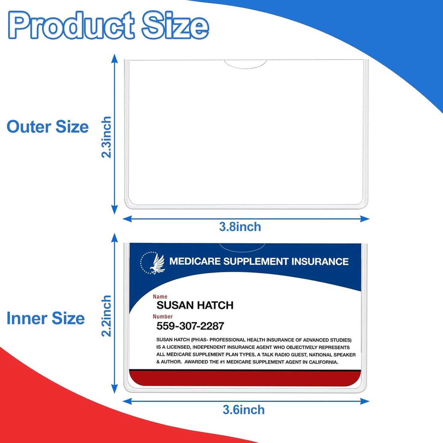 Utron 16 PCS Social Security Card Protector, Clear Waterproof Credit Card Sleeve, Soft Plastic Card Sleeves, Credit Card Sleeve for Credit Card, Medicare Card, Business Card and Social Security Card