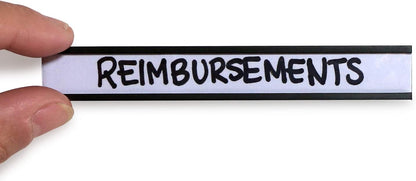 SmartSign Magnetic 'C' Channel Label Holders for Metal Racks and Shelves | 0.5" x 4" Pack of 25