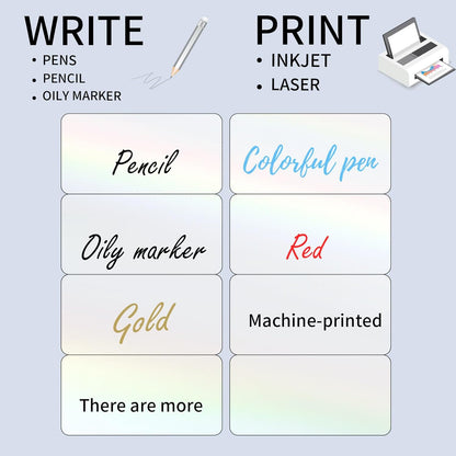 STARLIBOO Transparent Stickers Labels - 2" x 4" Clear Address Labels Mailing Stickers for Laser/Inkjet Printer 8.5"×11"- 20 Sheet (Clear Holographic)
