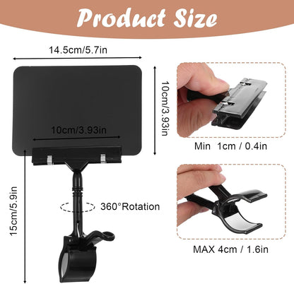 30Pcs Mini Chalkboard Sign Clips 360° Rotating Double Head Clip On Sign Holder Erasable Price Display Signs for Shelves, Store, Business, Exhibition(Black)
