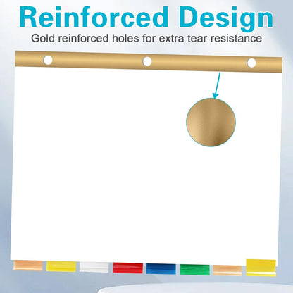 Binder Divider, PANDRI 120 Pack Binder Index White Dividers with 8 Insertable Multicolor Big Tab, Letter Size Paper Binder Divider for School Office Home Business