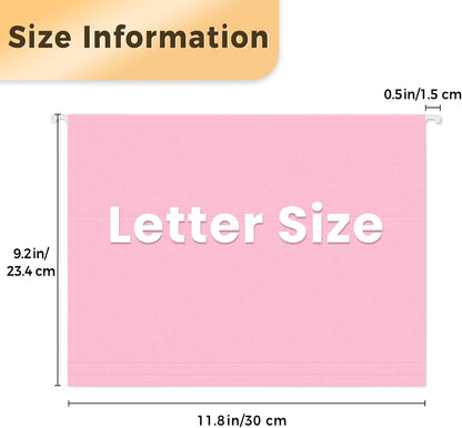 SUNEE 25 Pack Hanging File Folders, Bright Folders, Hanging File Folders Letter Size with 1/5-cut Tabs, Stay Organized for Your Home and Office Bulk File and Documents