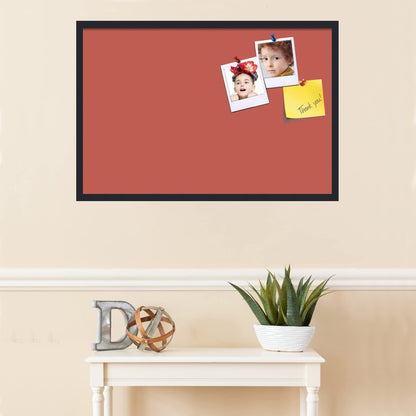PinPix 36x24 Inch Cork Bulletin Board. This Decorative Framed Pin Board Comes with Crimson Pastel Design and a Satin Black Frame. Ideal for Home Office Decor or Message Board (PinPix-1807)