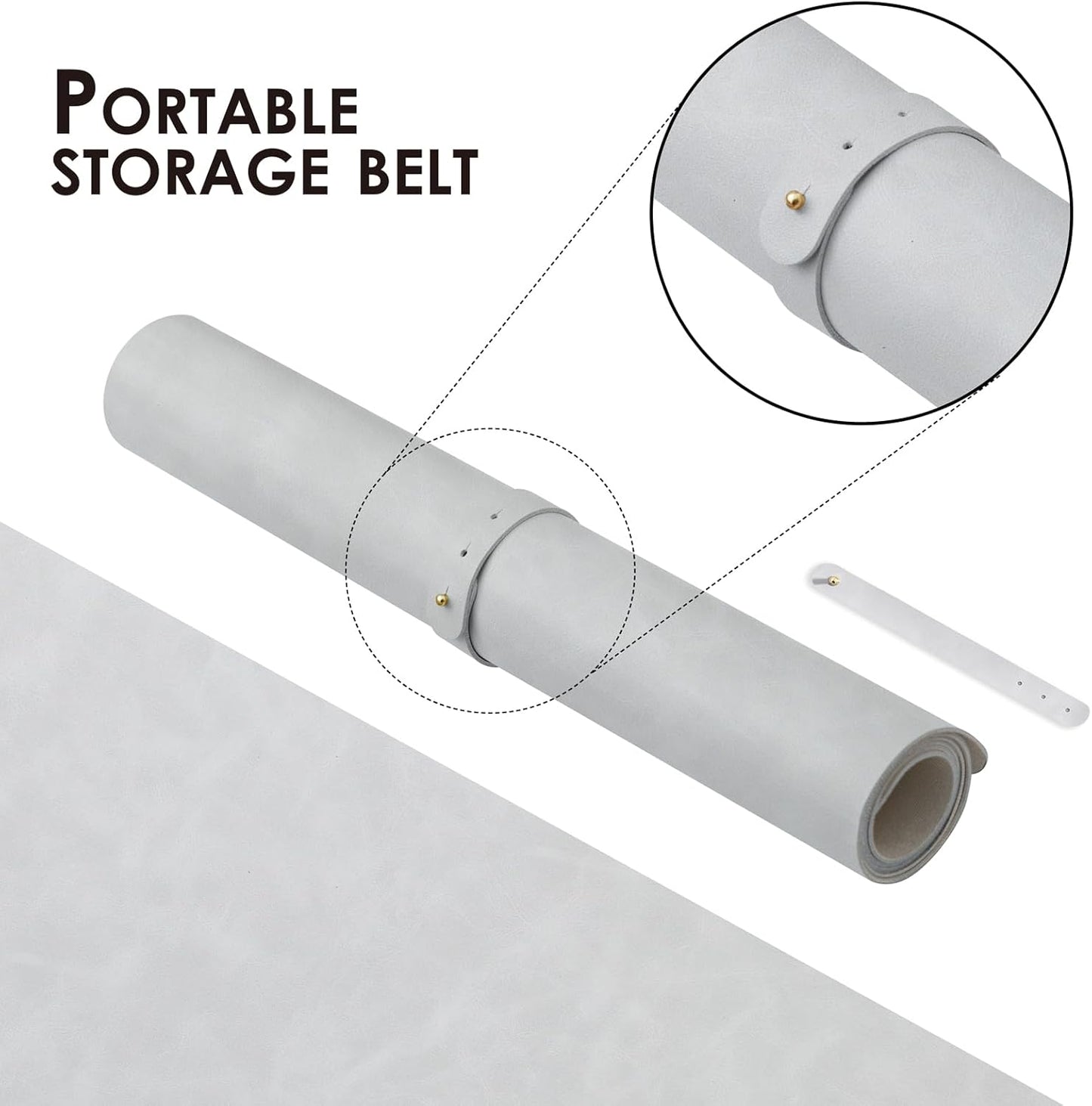 Distressed Leather Desk Mat - Non-Slip PU Desk Pad for Office and Home - Desk Organization and Accessories - Ideal for Large Mouse Pad and Desk Mats on Top of Desks(Ash Gray,27.6"x 13.8")