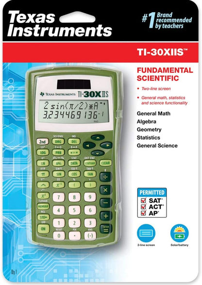 Texas Instruments TI-30X IIS 2-Line Scientific Calculator, Lime Green