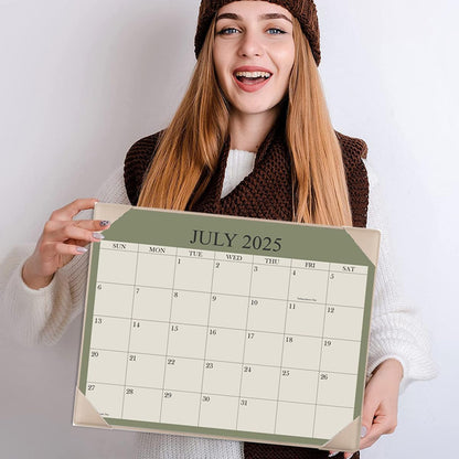 Desk Calendar 2025-2026 with Desktop Mat, 18 Month Small Desk Pad Calendar from July 2025 to December 2026, 8.5" x 11" Desk Pad Calendar 2025-2026 for Home, School Office, Beige