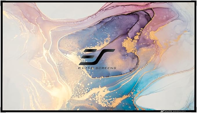 Elite Screens Aeon CineGrey 3D, 120" Fixed Frame CLR/ALR Projector Screen 16:9, Standard Throw Projection, Edge Free Ceiling & Ambient Light Rejecting, Wall-Mounted, for Movie Home Theater, AR120DHD3