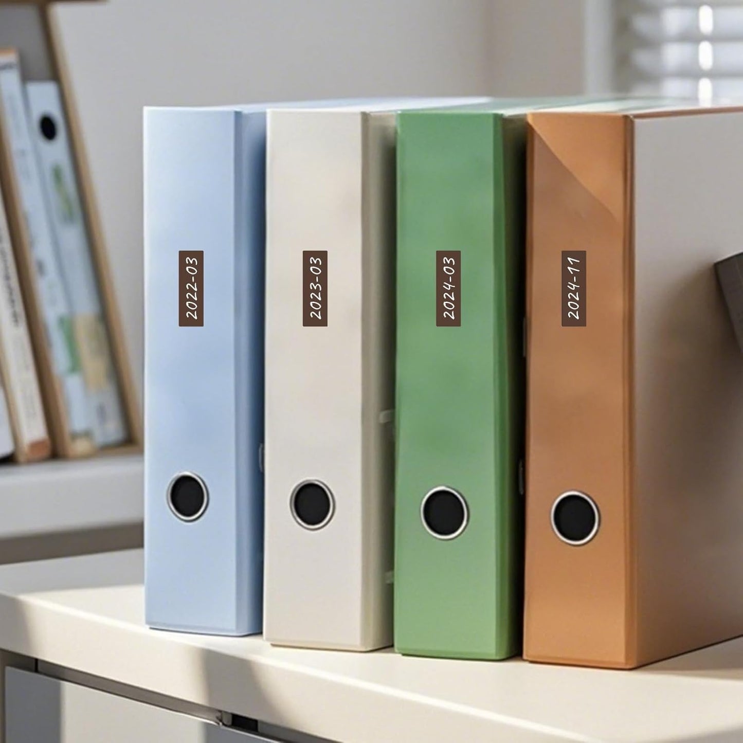 Rectangle Label Stickers 3×1 Inch Vinyl Removable Brown Sticker Waterproof Writable File Folder Moving Labels for Boxes Home Office Labeling 160 PCS