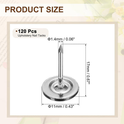 uxcell 120Pcs Push Pins, 11mmx17mm Round Flat Head Decorative Thumb Tacks Upholstery Tacks for Cork Board Office Wall Hangings, Black