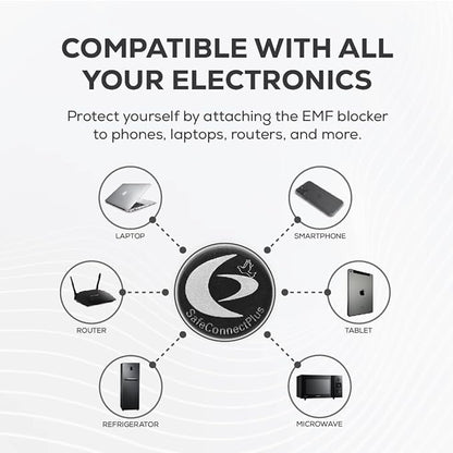 Pack of 6 EMF Stickers for Cell Phone- 5G Ready Harmonizer Stickers Proudly Made in USA for Cell Phones, Laptops or Tablets- EMF mega Shield for All Electronic Devices (Silver-Black)