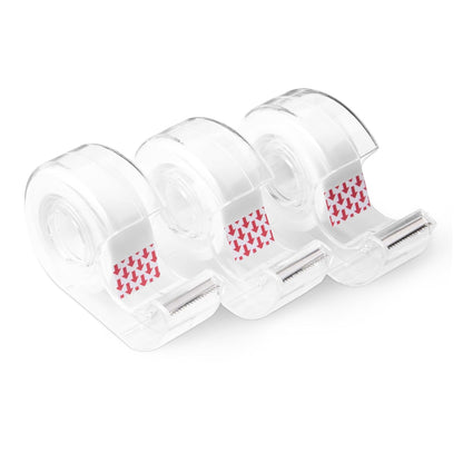 Amazon Basics Matte Finish Tape with Dispenser, Invisible Tape, 3/4" x 300"(8.33 Yards), 3-Pack, Transparent