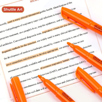 Shuttle Art Highlighters, 30 Pack Highlighters Bright Colors, Orange Colors Chisel Tip Dry-Quickly Non-Toxic Highlighter markers for Adults Kids Highlighting in the Home School Office