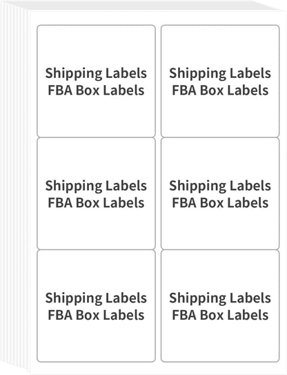 FungLam Printable Sticker Paper, 3-1/3" x 4" Shipping Address Labels 180 Blank Mailing Labels for Laser & Inkjet Printers, 6 per Page Label Stickers, 30 Sheets