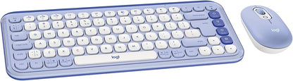 Logitech POP ICON Combo, Bluetooth Keyboard and Mouse Combo, Comfortable Typing, programmable Keys and Buttons, Quiet clicks, Easy-Switch up to 3 Devices - Lilac