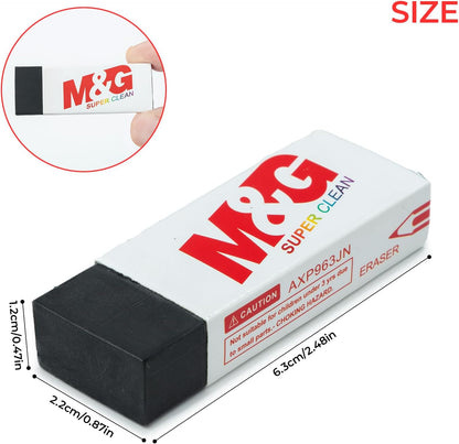 M&G Pencil Eraser for Kids, 20 Pack, Black Erasers Bulk, Erasers for Artists, Drawing Erasers for Sketching, Large Eraser, Pencil Erasers, Art Erasers for Drawing, School Erasers Office Supplies