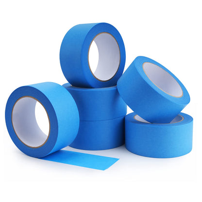 Lichamp Blue Painters Tape Bulk, 6 Pack 1.9 inch Wide by 55 Yards Paper Tape, Blue Tapes for Crafts Arts