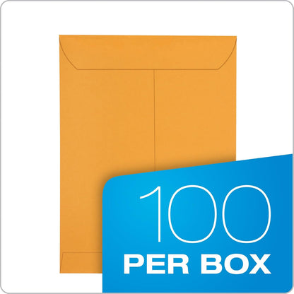 Columbian 9 x 12 Catalog Envelopes with Self Seal Closure, 28 lb Brown Kraft, for Mailing Flat Letter Size Documents or Photos, 100 Per Box (COLO341)