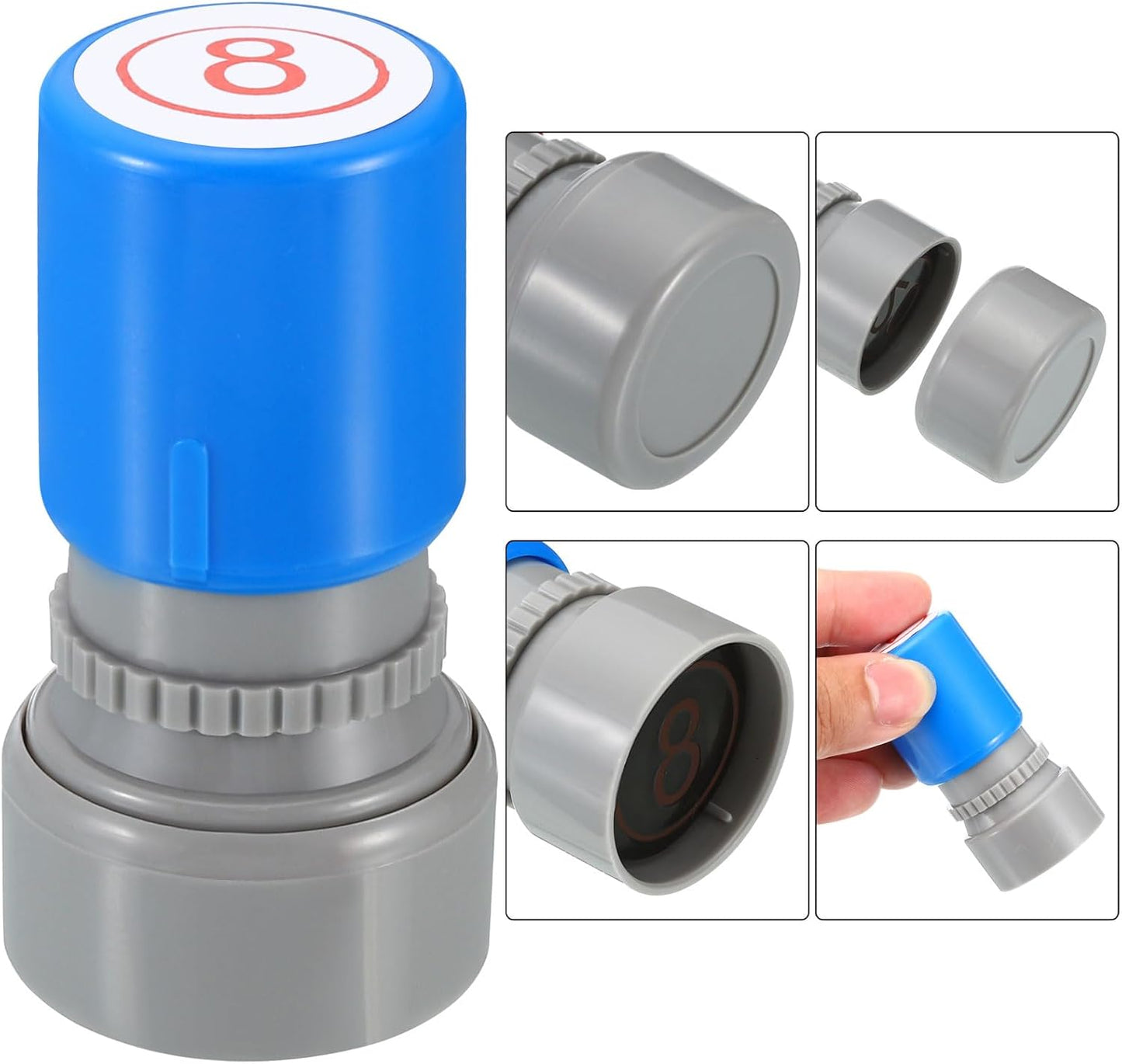 PATIKIL Number Stamps Self Inking, Numeral 8 Number Stamp Teacher Stamp Initial Stamp Ink Stamp for Class Notebook Scrapbooking DIY Craft Style 2, Red Ink