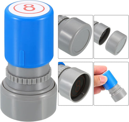 PATIKIL Number Stamps Self Inking, Numeral 8 Number Stamp Teacher Stamp Initial Stamp Ink Stamp for Class Notebook Scrapbooking DIY Craft Style 2, Red Ink