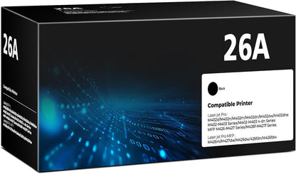 26A Black Toner Cartridge CF226A Compatible for HP 26A 26X Black Toner Cartridge Replacement HP26A Works with Laser Jet pro M402n M426fdw M402dn M402dw M402m Pro MFP M427dw M426dw M426fdn, 1 Pack