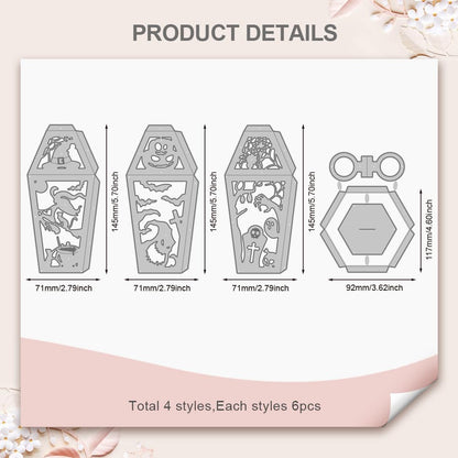 GLOBLELAND 3D Halloween Lantern Cutting Dies for Card Making Witch Spider Bat Black Cat Cut Die for DIY Scrapbooking Journal Embossing Paper Craft Decor