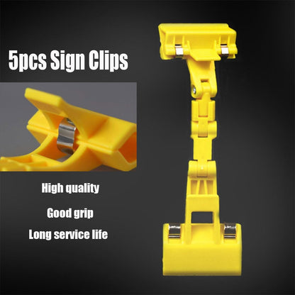 5pcs Sign Clips Clip Holder Sign Holder Clip Paper Holder for Table Top Clip On Sign for Paper Holder Computer Monitor Handy Artist Supplies Holder(5pcs Yellow)