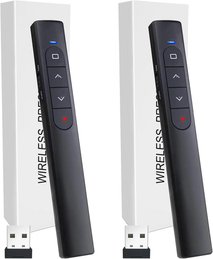 (2 Units) Wireless Presenter Remote, Presentation Clicker with Hyperlink & Volume Remote Control PowerPoint Office Presentation Clicker for Keynote/PPT/Mac/PC/Laptop