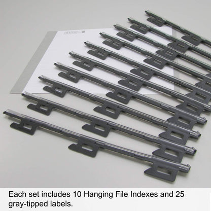 New Ultimate Office MagniFile Insertable Hanging File Folder Tabs. Indexes That Double The Size of Your File Titles to Find Files Fast! (Set of 10), Black
