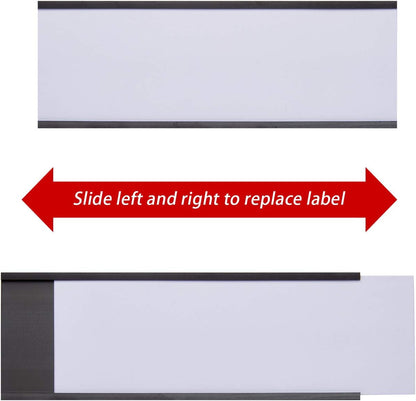 Eeoyu Magnetic Label Holders with Magnets Magnetic Data Card Holders with Clear Plastic Protectors for Metal Shelf, Whiteboard, Set of 50 (0.8 x 3 Inch)