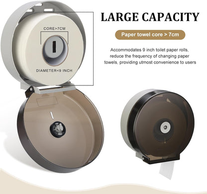 Layhit 4 Pack Toilet Paper Holder Wall Mount, Toilet Paper Towel Dispenser, Commercial 9" Jumbo Plastic Tissue Dispenser with Key Wall Lock for Bathroom, Office, Restaurants