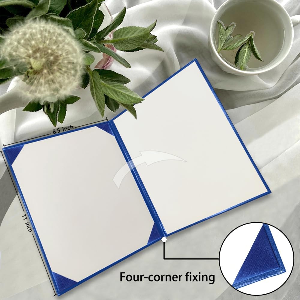 Certificate Holders 8.5"x11" Graduation Diploma Cover Document Leather Folders,Royal Blue-2 Pack