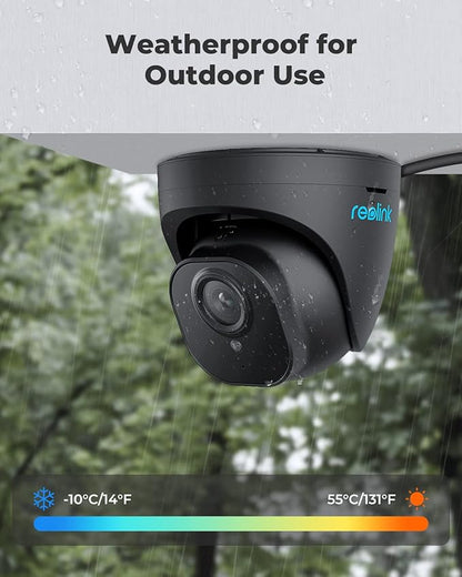 REOLINK 5MP PoE Camera for Home Security, Surveillance Outdoor Indoor, Support 512GB SD Card, Human/Vehicle/Pet Detection, Work with Smart Home, 100ft IR Night Vision, Time-Lapse, RLC-520A(Black)