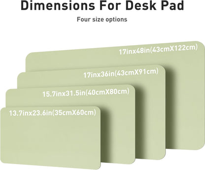 Aothia Leather Desk Pad Protector, Large Mouse Pad, Office Desk Mat, Non-Slip PU Leather Desk Blotter, Laptop Desk Pad, Waterproof Desk Writing Pad for Office and Home (Grass Green, 23.6" x 13.7")