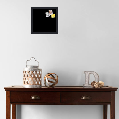 PinPix 12x12 Inch Cork Bulletin Board. This Decorative Framed Pin Board Comes with Solid Black Design and a Satin Black Frame. Ideal for Home Office Decor or Message Board (PinPix-622)
