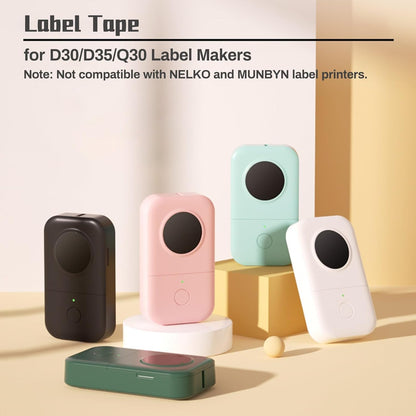 White D30 Label Tape, Label Maker Tape-12mm×40mm(0.47"x1.57") Sticker Thermal Paper Self-Adhesive for D30 Printer 3 Rolls
