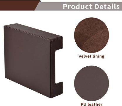 PU Leather Letter Tray - Load Documents Trays Front for Office Desktop Organizer - Desk Magazine, File, A4 Paper Holder - Paper Document File Holder Drak Brown (Drak Brown, A4-Tray)
