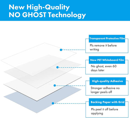 HAMIGAR Whiteboard Sticker for Wall 36" x 79" Dry Erase Board Large Wallpaper Peel and Stick, White Board Stick on Wall, Contact Paper Adhesive Poster Board Whiteboard with 1 Marker