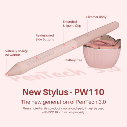 HUION Inspiroy 2 Small Drawing Tablet, Digital Art Tablet with Scroll Wheel, 6 Hot Keys, Battery-Free Stylus, Pink Graphics Tablet for Drawing, Design, Writing, Work with PC, Mac & Android