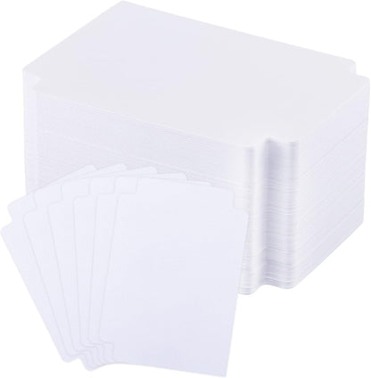White Trading Card Plastic Divider Cards Sorting Tray Playing Separator Organizer Pages for Games Sports Supplies, 69 x 97 mm(100 Pieces)