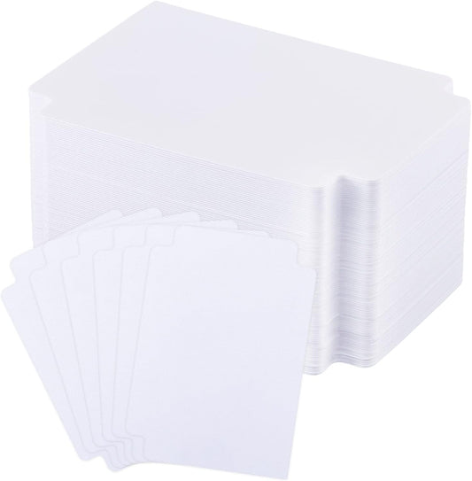White Trading Card Plastic Divider Cards Sorting Tray Playing Separator Organizer Pages for Games Sports Supplies, 69 x 97 mm(100 Pieces)