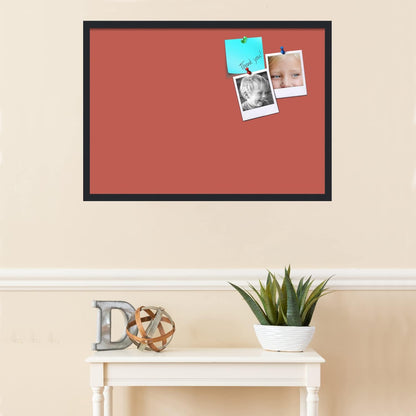 PinPix 34x24 Inch Cork Bulletin Board. This Decorative Framed Pin Board Comes with Crimson Pastel Design and a Satin Black Frame. Ideal for Home Office Decor or Message Board (PinPix-1807)