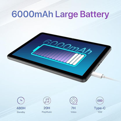 UMIDIGI G2 Tab Android 13 Tablet 8(4+4) GB RAM+64GB up to 1TB 10.1 inch Tablets with Quad-Core Processor 8MP+8MP Dual Camera WiFi 6 Bluetooth 5.0 6000mAh Split Screen Android Tablette Gray