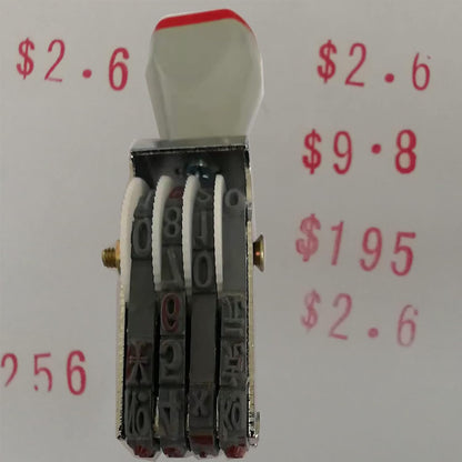 Business Stamps, Adjustable Rubber Stamp - Customizable 0-9 Numbers & Symbols for Packaging, Office, Labels (4-Digits)