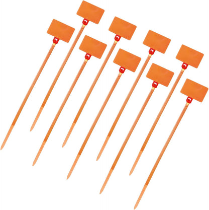 uxcell 100 Pcs Cable Label Marker Tags, Nylon Cable Zip Tie Tags 6.3 Inch Writable Self-Locking Wire Labels Zip Ties for Organization Marking, Orange