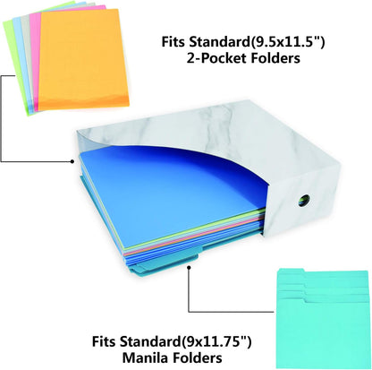 HUAPRINT Magazine Holder(6 Pack, Marbling Gray) Cardboard Magazine File Holder-Folder Holder,Magazine Organizer,Document Organizer,Magazine Storage Box,With Labels