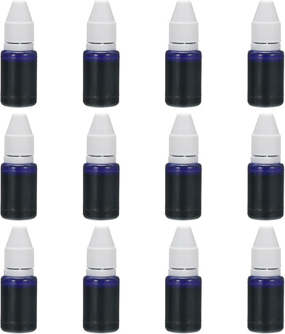 PATIKIL 0.33oz Refill Ink for Stamps and Ink Pads, 12Pcs 10ml Stamp Pad Ink Refill for Office Stamp Self Inking Stamp Date Stamp Scrapbooking, Dark Blue