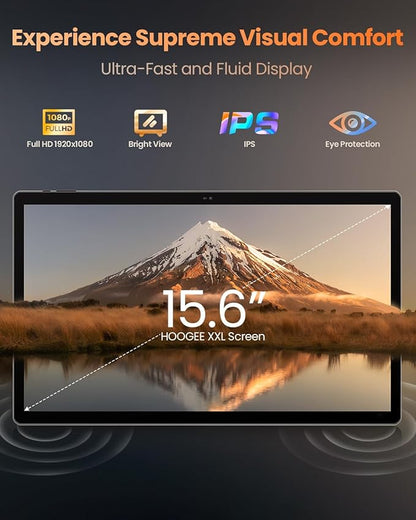 15.6 Inch Pro Tablet Android 14 Large Tablets 2025 Helio G99 Octa-Core 12GB, 1TB Expandable, 12000mAh 30W Fast Charge (inch, 15.6, Gray, 128, GB)