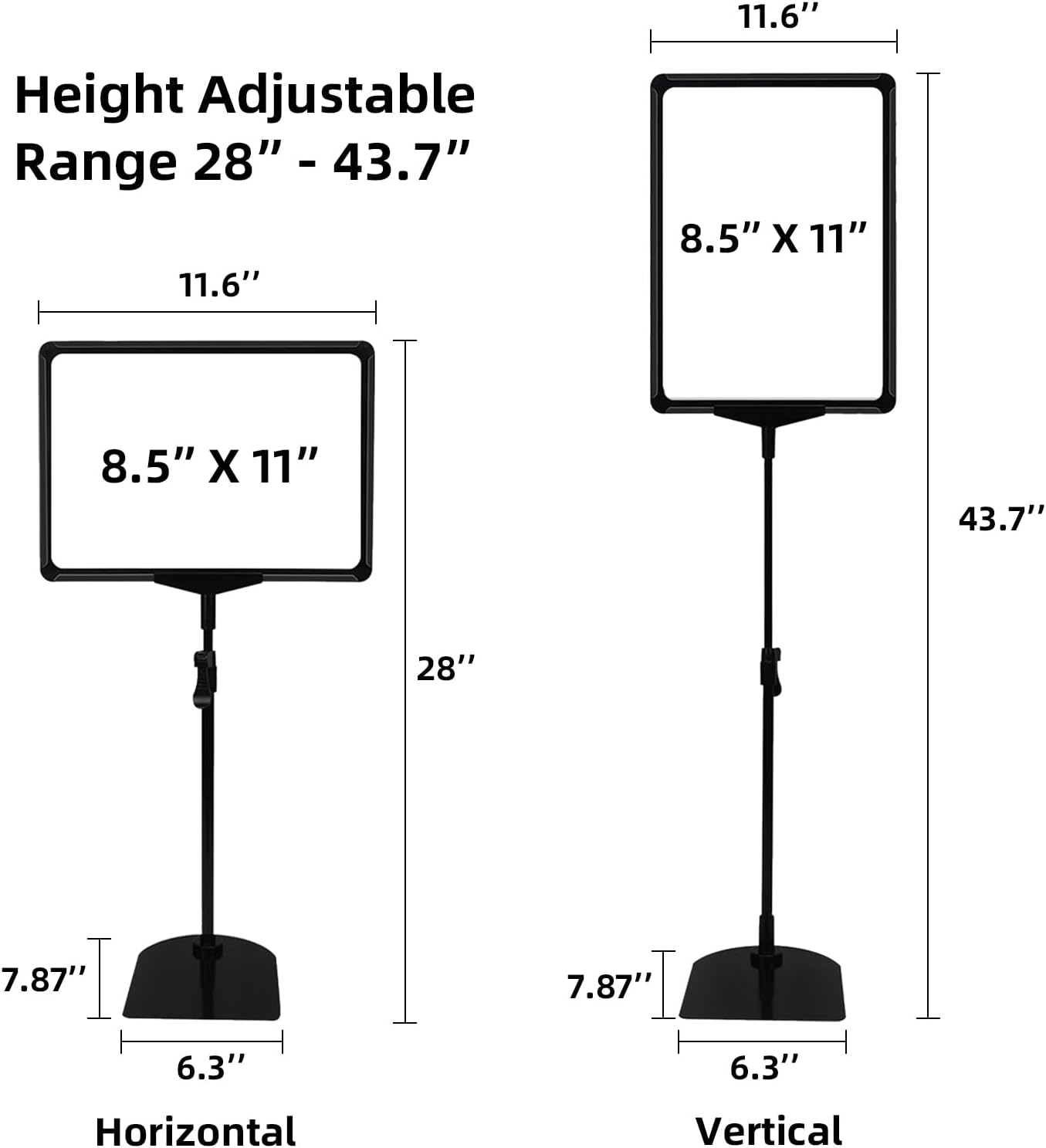 Sign Holder Stand 8.5 x 11,Sign Stand for Display,Adjustable Sign Holders For Table Top,Table Sign Holders,Suitable for indoor use (Black-6pcs)